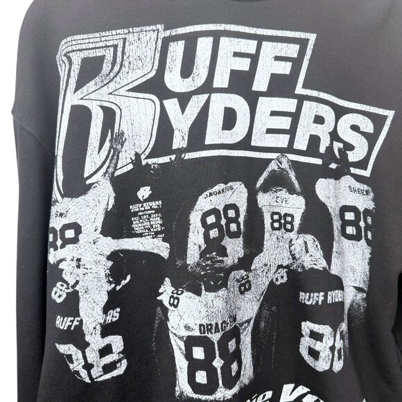 Ruff Ryders Hoodie Medium by KIY Vol1 Black Cotton Sweatshirt Hip Hop Streetwear - Picture 4 of 15